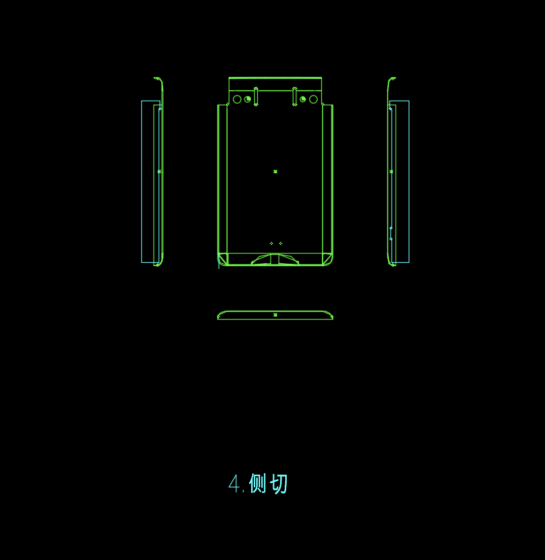 平板电脑后盖宽边侧切模具图